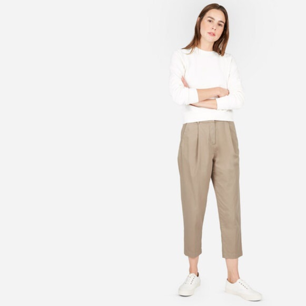 Everlane slouchy chino pant in Khaki, size 0